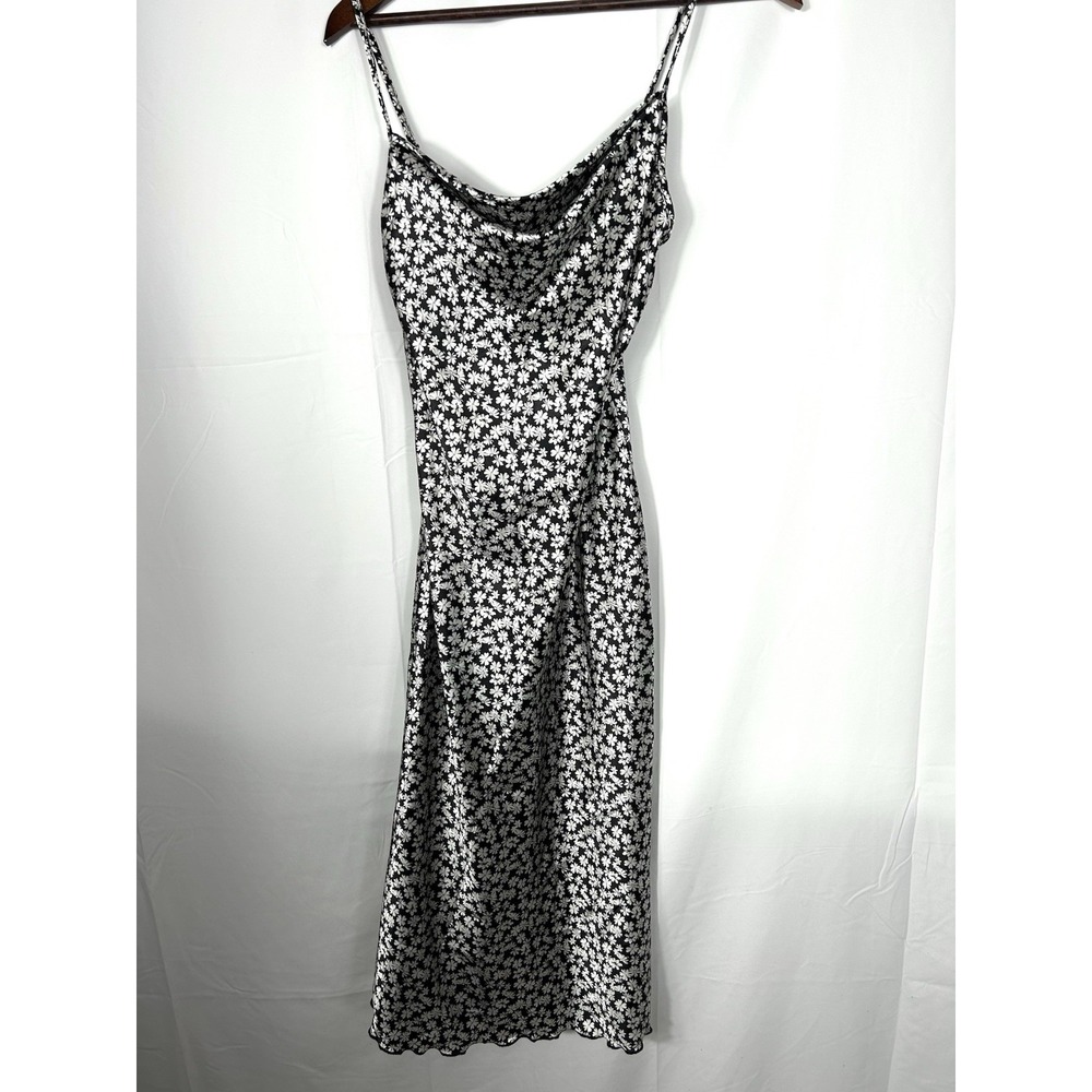 Bebe Satin Bias Cut Neck Slip Dress Size S Y2K‎ Romantic Coquette Demure